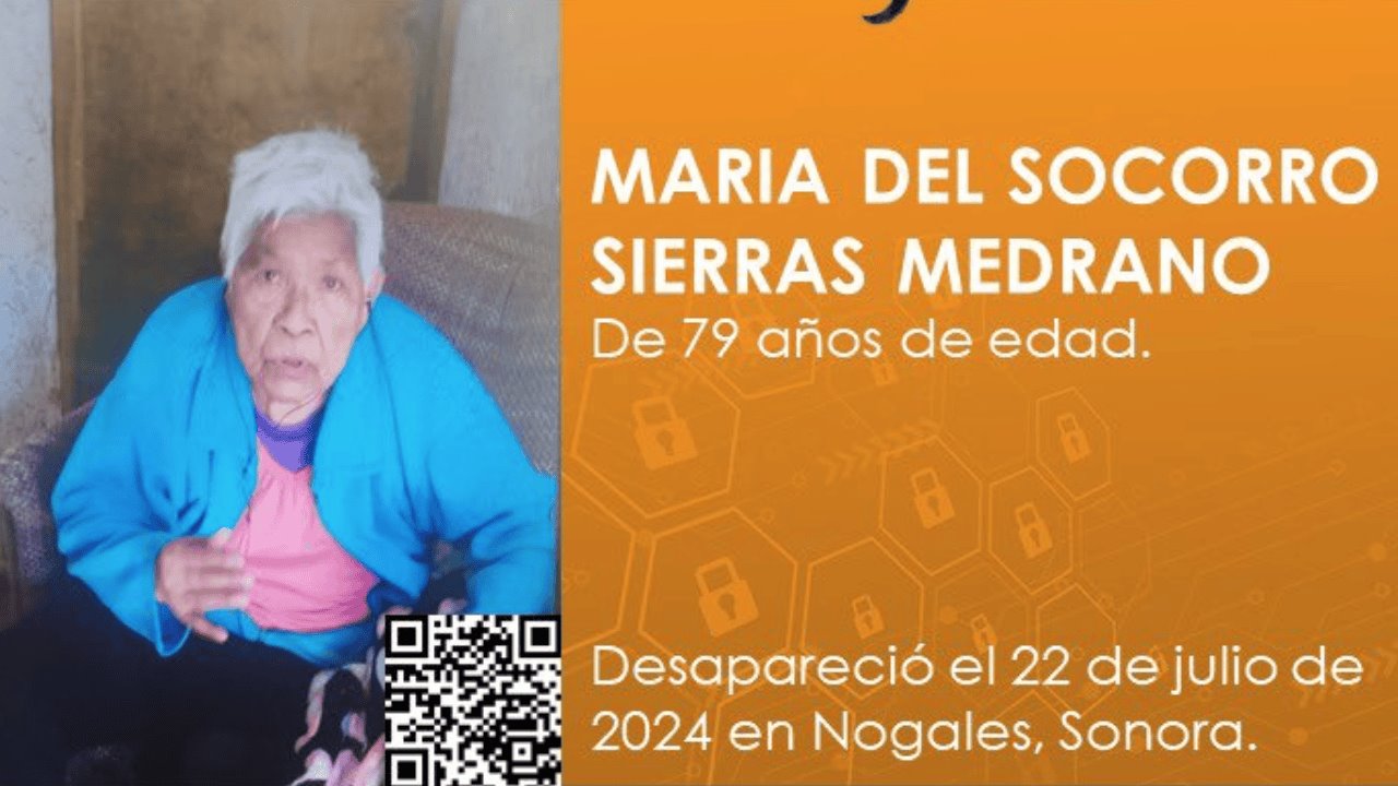 Activan Protocolo Alba para localizar a María del Socorro Sierras de 79 años