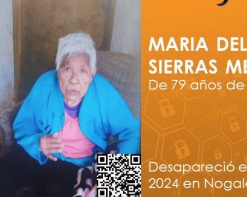 Activan Protocolo Alba para localizar a María del Socorro Sierras de 79 años