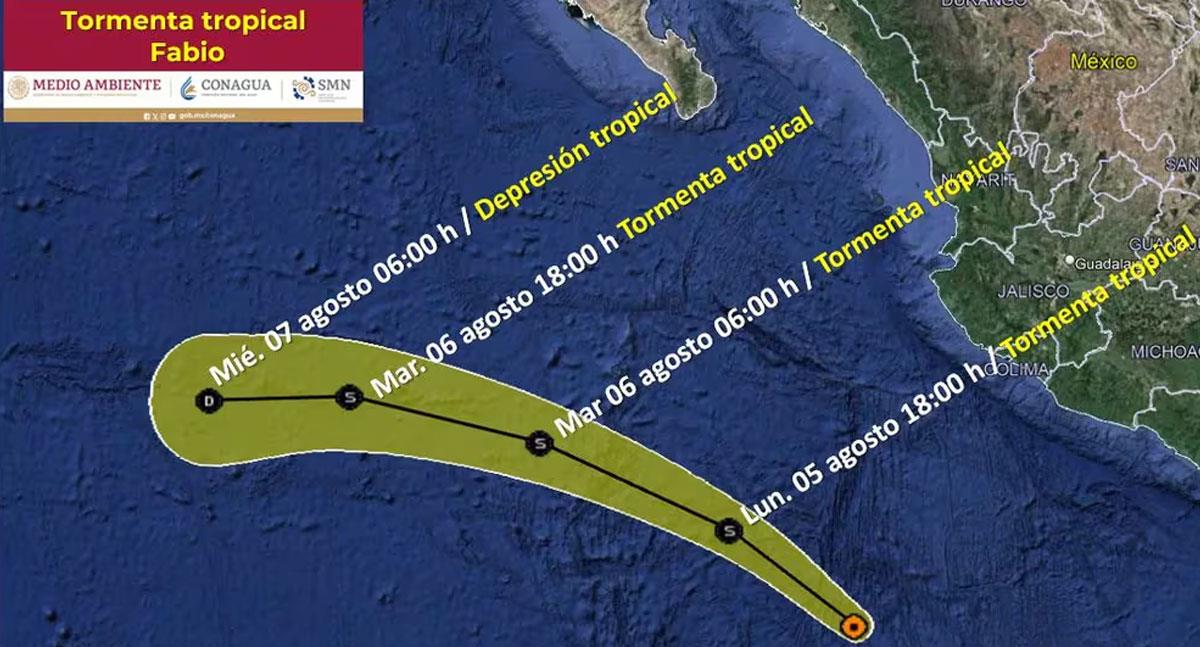 Tormenta Tropical Fabio se forma en el Pacífico