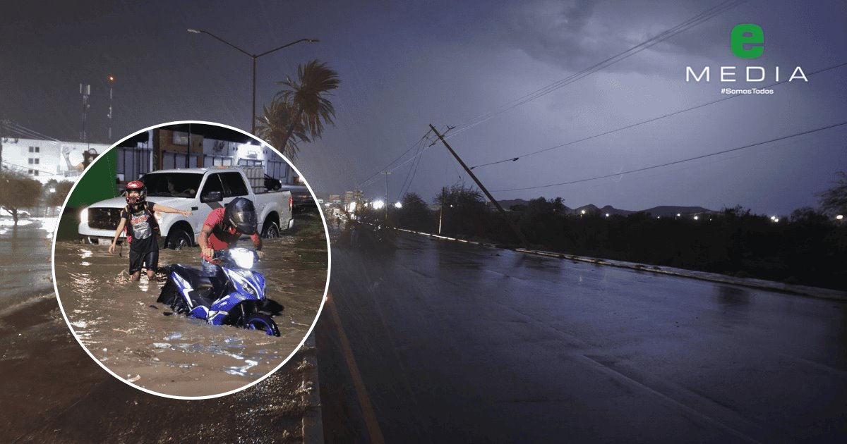 Tormenta en Hermosillo deja inundaciones y cortes de luz en la ciudad