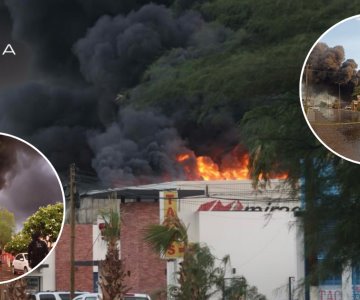 Incendio arrasa bodegas en el poniente de Hermosillo; zona es evacuada