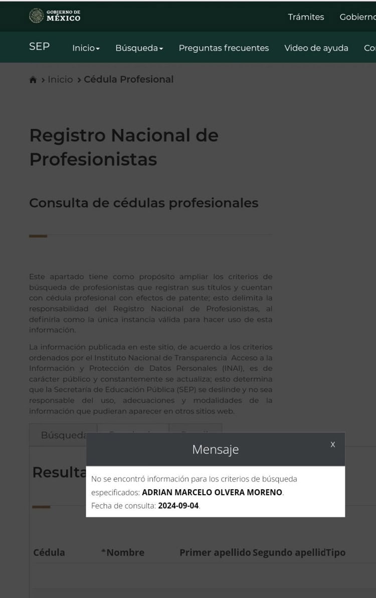 Adrián Marcelo: UANL el retira su cédula profesional como psicólogo 