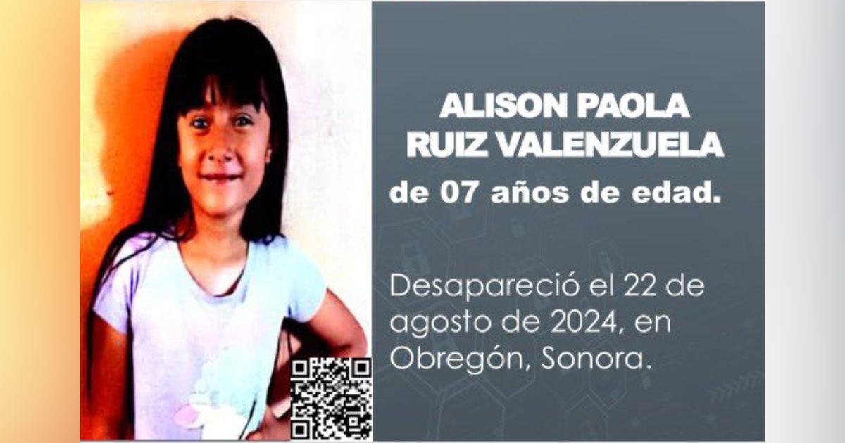 Activan Alerta Amber para localizar a Alison Paola, menor desaparecida