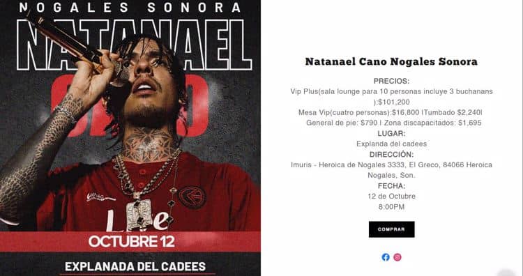 Precios de boletos para concierto de Natanael Cano en Nogales desata polémica