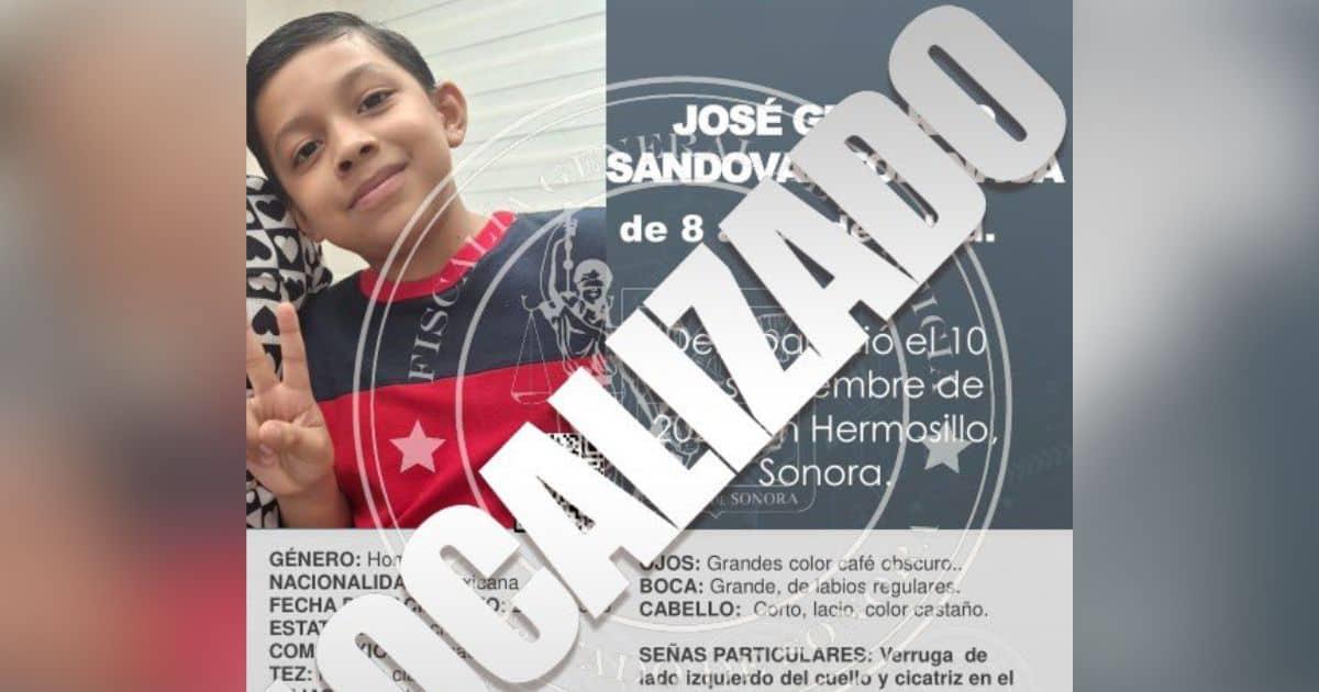 Localizan sano y salvo a José Gerardo, menor que fue sustraído de su casa