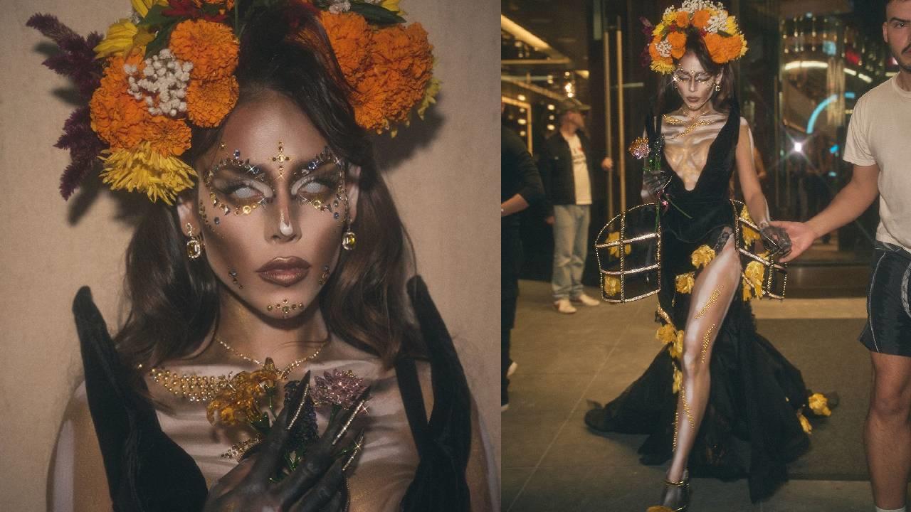 Danna impresiona con su disfraz de Catrina en la fiesta de Heidi Klum