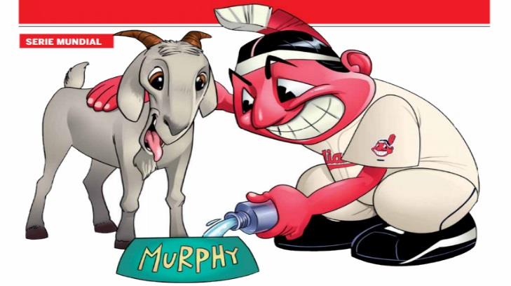 En la Serie Mundial, Indios tienen a un aliado; la cabra Murphy