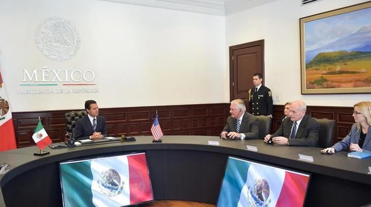 México negociará de manera firme, les dijo Peña Nieto a los secretarios de EU