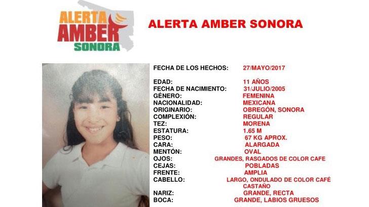 Emiten Alerta Amber por menor desaparecida en Cajeme