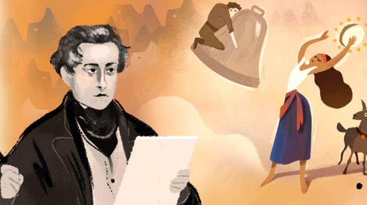 Google recuerda a Victor Hugo, autor de Los Miserables