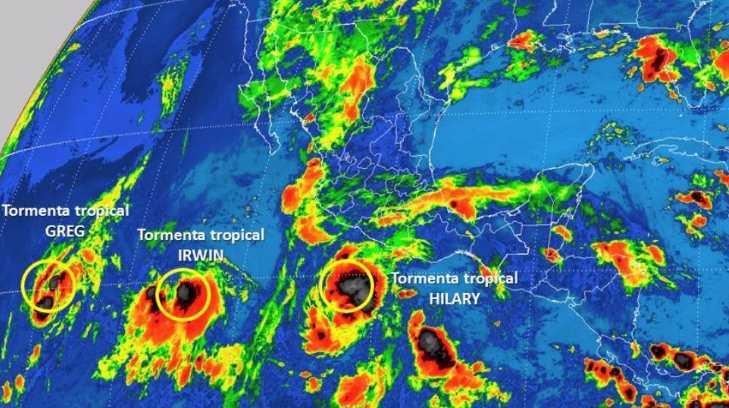 Tormentas tropicales ‘Hilary’ e ‘Irwin’ se encuentran en el océano Pacífico