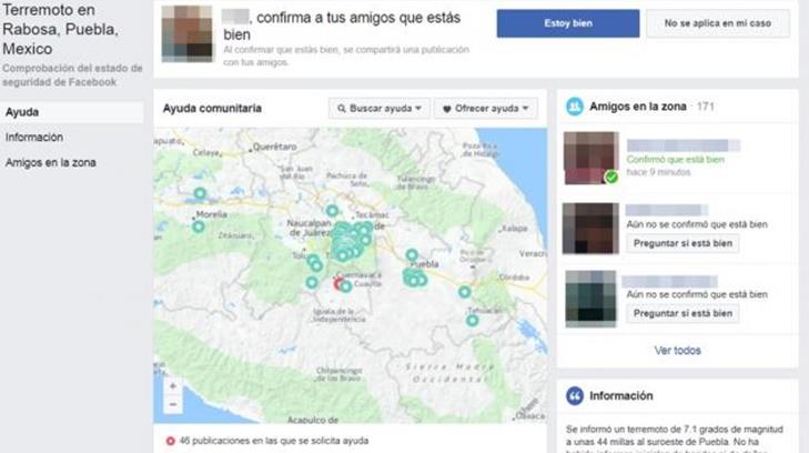 Facebook activa Safety Check en México tras sismo de 7.1 grados