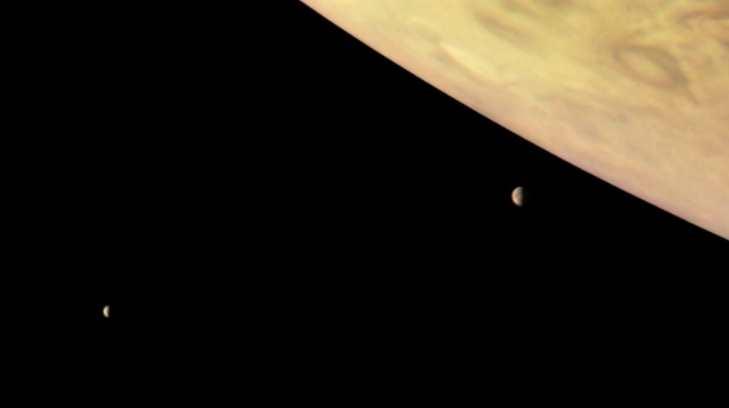 La Nasa publica nuevas imágenes de Júpiter y dos de sus lunas