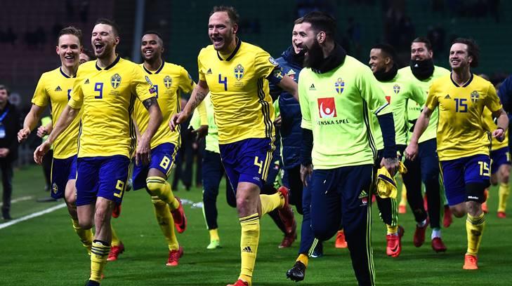 Suecia celebra en grande su pase a Rusia 2018