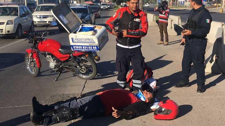 Motociclista resulta lesionado tras impactar con un auto en la Pimentel