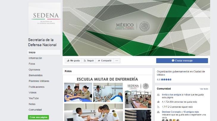 La Sedena advierte de perfiles de Facebook falsos y sitios de internet apócrifos