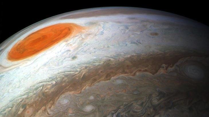 La NASA comparte nueva imagen de la gran mancha roja de Júpiter