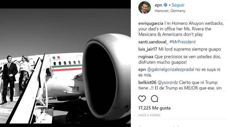 La nave presidencial ni es de AMLO ni es mía, responde Peña Nieto en Instagram