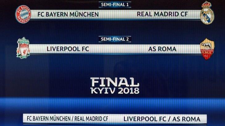 Listas las semifinales de la ‘Champions’; Real Madrid-Bayern Múnich, el más destacado