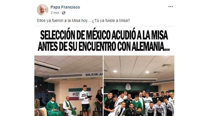Papa Francisco comparte ‘meme’ alusivo al triunfo de México ante Alemania