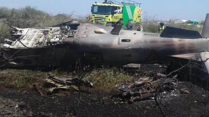 Cae avión de Fuerza Aérea Mexicana en Oaxaca; reportan dos heridos