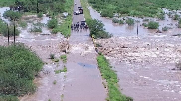 Lluvias causan daños en 7 puntos del tramo carretero Guaymas-Empalme