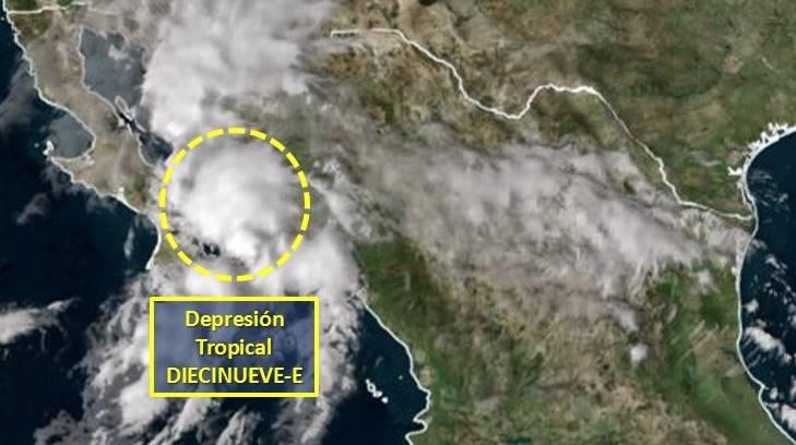 ALERTA | Se forma la Depresión Tropical 19-E a 190 km al sur de Guaymas