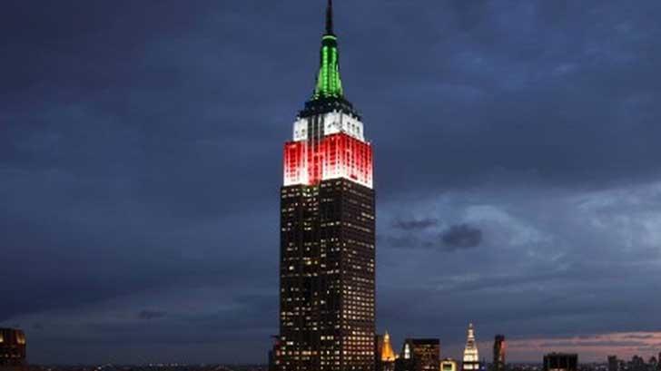 ¡El Empire State se pinta tricolor!