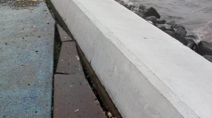 Malecón Turístico de Guaymas registra daños tras la tormenta tropical Sergio