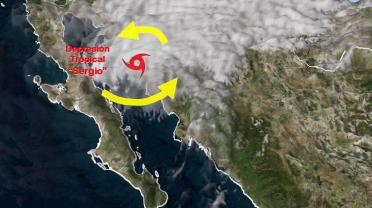 Sergio ya es depresión tropical y se encuentra a 75 km al sur de Hermosillo