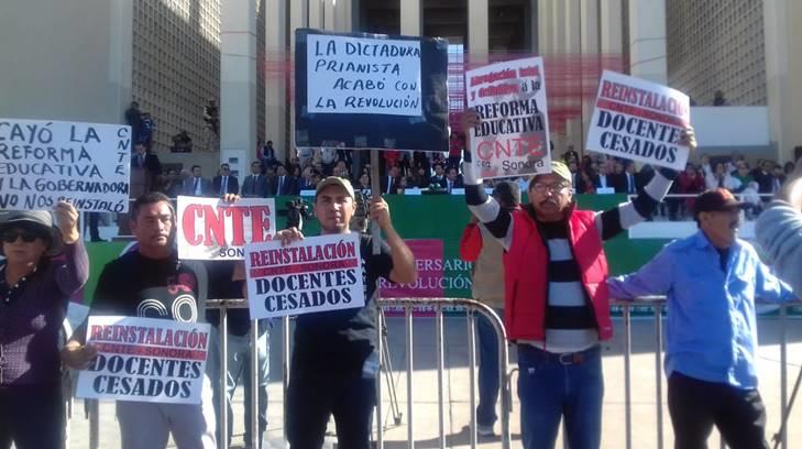 AUDIO | Integrantes de la CNTE aprovecharon desfile para exponer sus demandas
