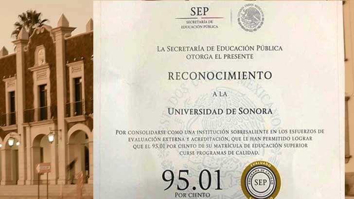 La SEP otorga reconocimiento a la Universidad de Sonora