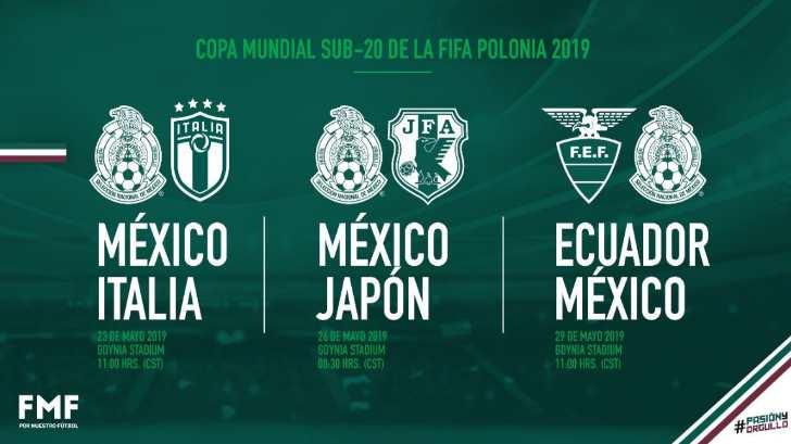 México ya conoce a sus rivales para el Mundial Sub-20