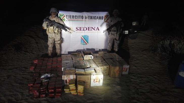 Militares dan otro duro golpe al narco en SLRC; decomisan casi 400 kilos de droga