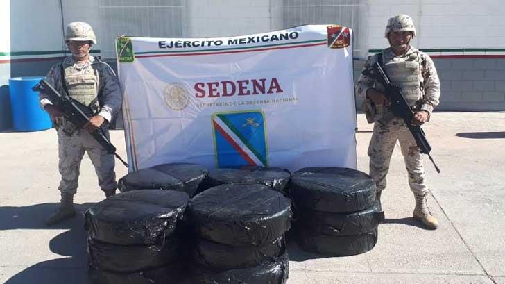 Militares decomisan armamento y droga en Sonoyta
