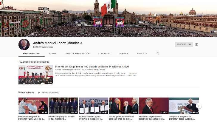 El canal de YouTube de López Obrador... no lo tiene ni Obama