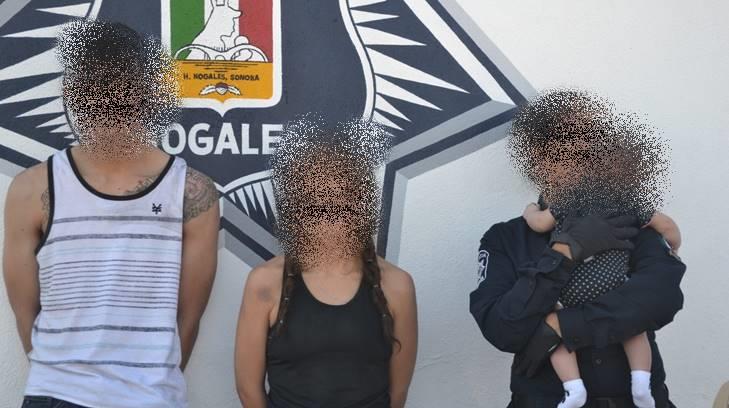 Atrapan en Nogales a pareja que asaltaba gasolineras acompañados de una bebé