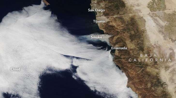 La NASA difunde imágenes satelitales de los incendios en BC