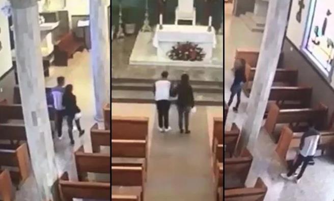 Captan a pareja robando limosna en parroquia de Nuevo León