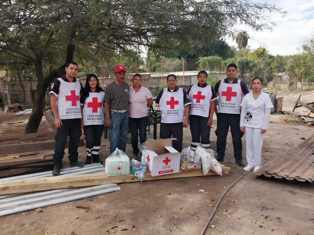 La Cruz Roja de Navojoa entregó alimento a familia