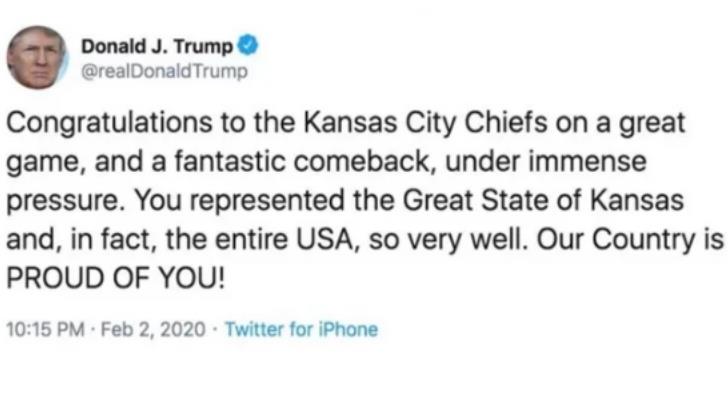 Trump se equivoca y felicita al estado de ‘Kansas’