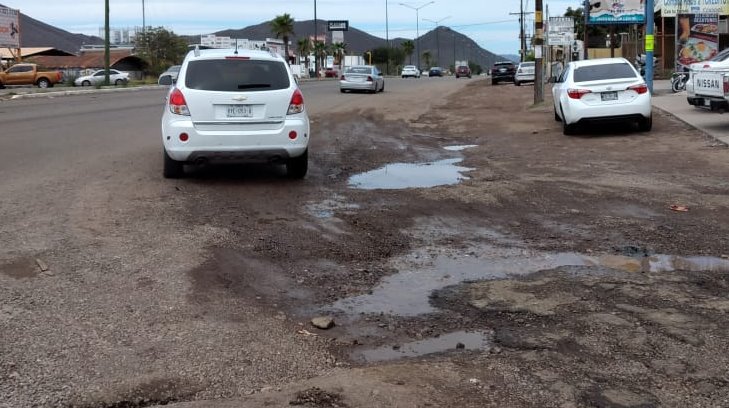 Lluvias en Sonora deja las calles de Guaymas en pésimas condiciones