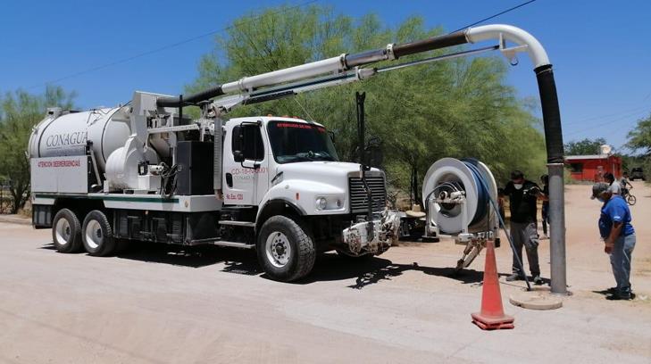 La Conagua mantiene operativos de limpieza en red de drenaje en sierra de Sonora