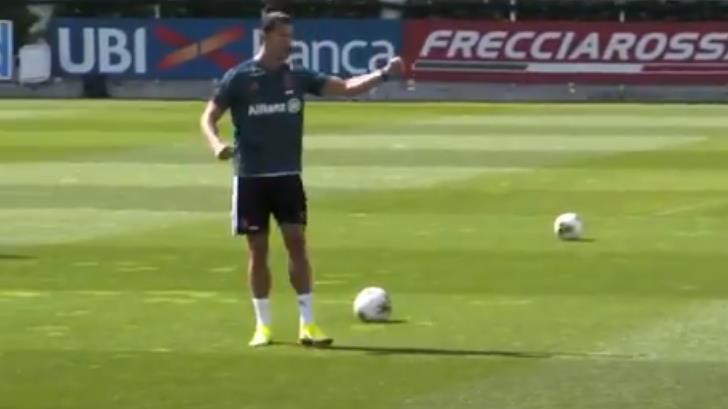 VIDEO | Cristiano Ronaldo anota espectacular canasta durante entrenamiento
