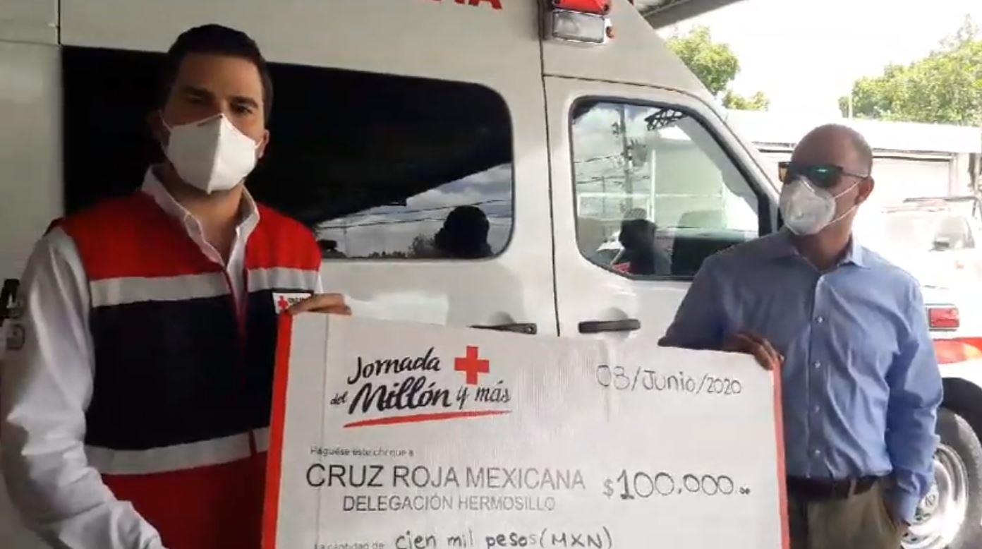 Empresa aseguradora dona 100 mil pesos a Cruz Roja Hermosillo