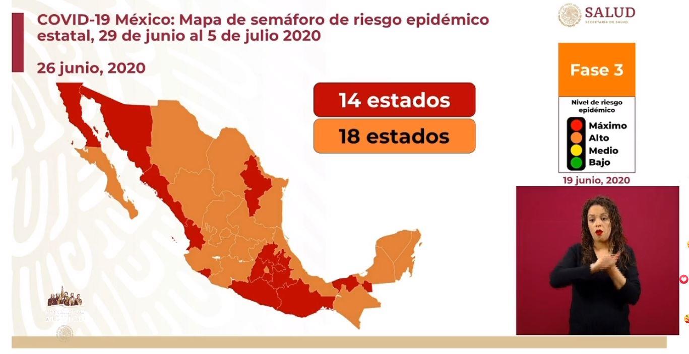 Sonora se mantiene en semáforo en rojo