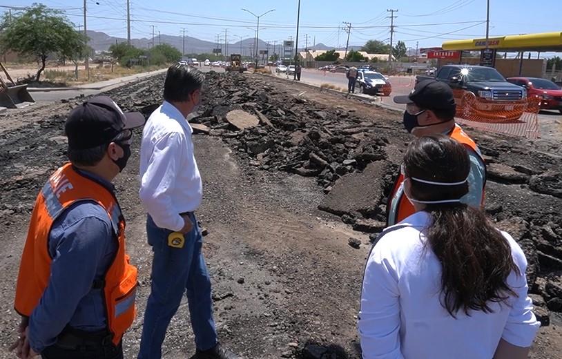 Avanza pavimentación con concreto hidráulico en Hermosillo