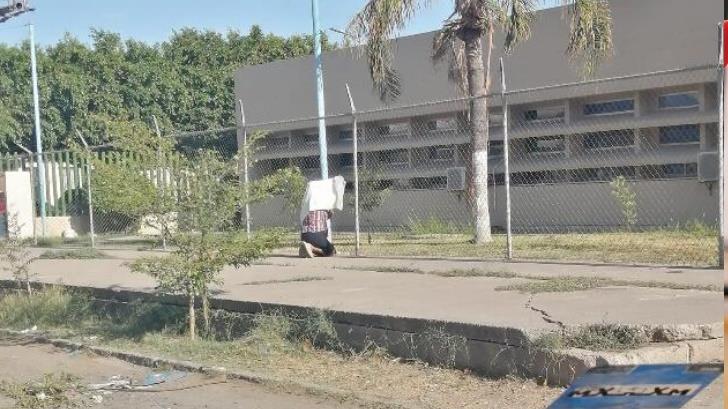 Conmueve a Internet imagen de mujer arrodillada frente al IMSS de Navojoa