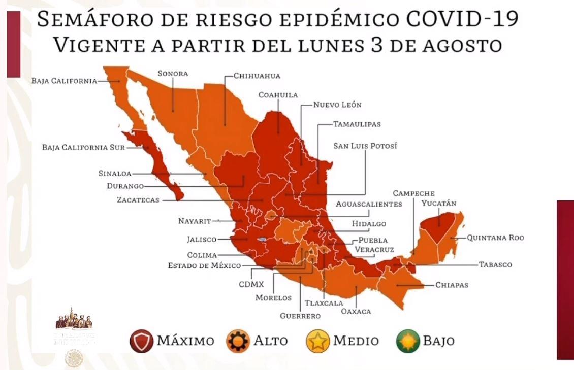 Sonora sigue en naranja en el semáforo de riesgo epidémico Covid-19