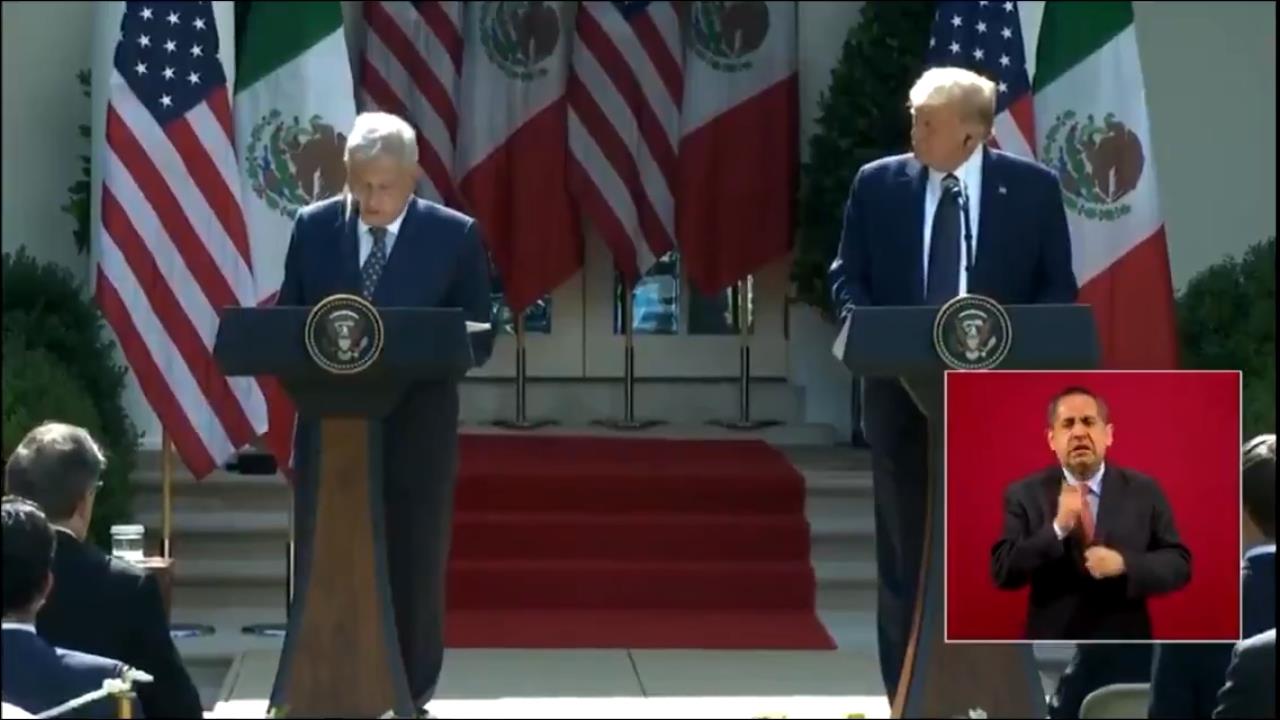 Sin pena alguna AMLO grita: ¡Viva México! en la Casa Blanca